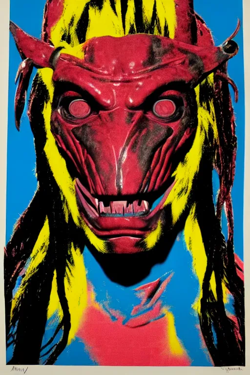 Prompt: predator yautja by andy warhol