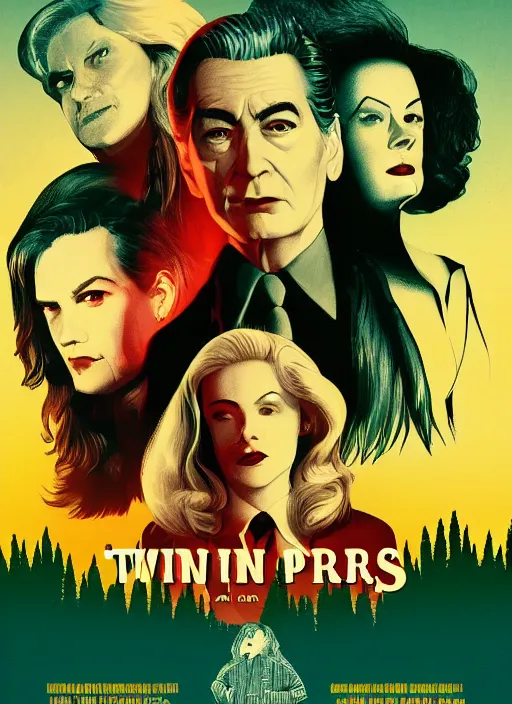 Image similar to twin peaks movie poster art by hector garrido