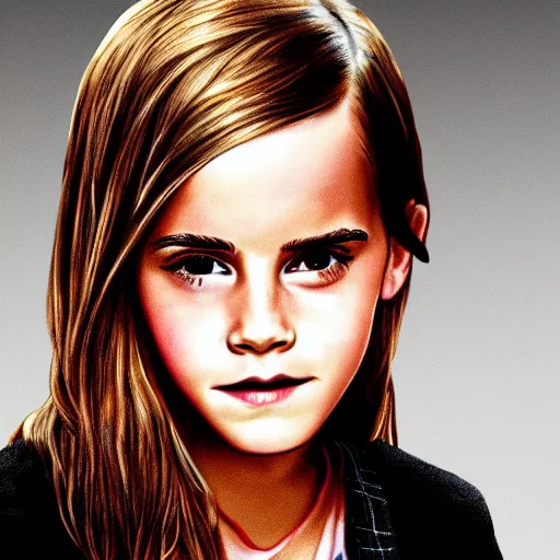 Prompt: child's drawing of emma watson.
