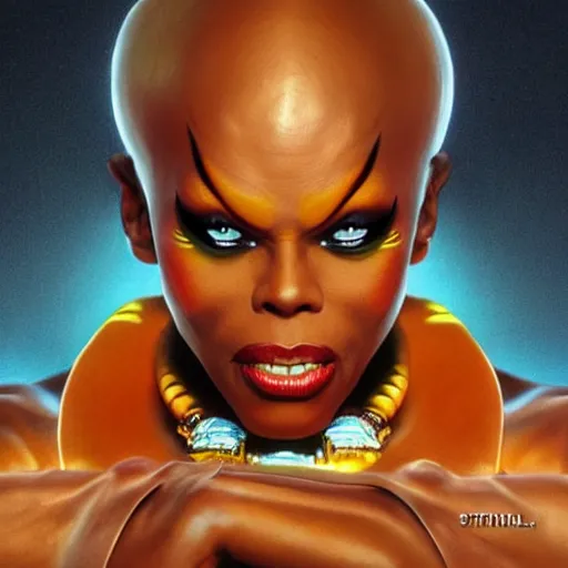 Prompt: rupaul as dhalsim street fighter, portrait, ultra realistic, concept art, intricate details, highly detailed, photorealistic, octane render, 8 k, unreal engine, art by frank frazetta, simon bisley, brom