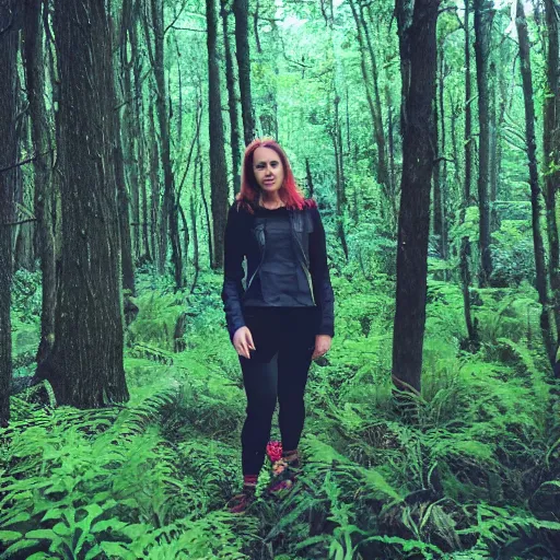 Prompt: meg bitchell in a forest