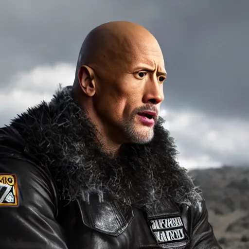 Image similar to dwayne johnson in sons of anarchy 4 k detailed