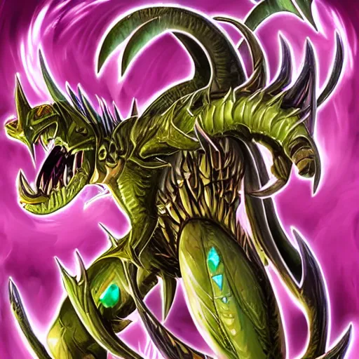 Prompt: ridley as a yu - gi - oh boss monster, card art, holo, highly detailed, intricate