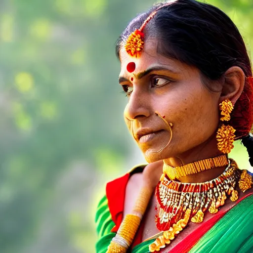 Prompt: portrait of a beautiful indian woman