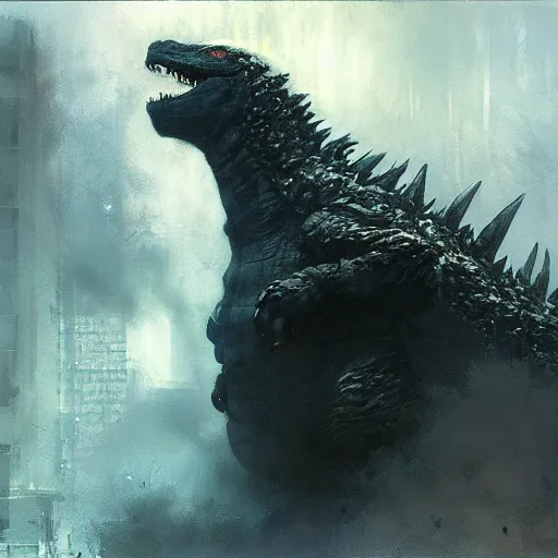 Image similar to godzilla by jeremy mann