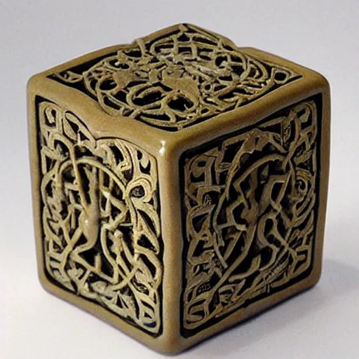 Image similar to intricate art nouveau sculpture companion - cube!!!!!!!!!!!!!!!!! companion - cube!!!!!!!!!!!!!!!!! small - heart on side