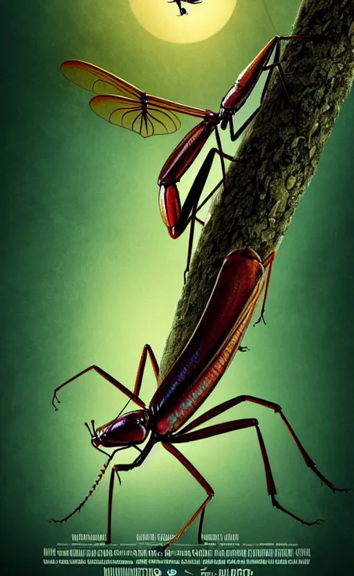 Image similar to exquisite imaginative creature poster art, like a bug, like a mantis, movie art, by lucusfilm, weta studio, 8 k, denoised, music poster