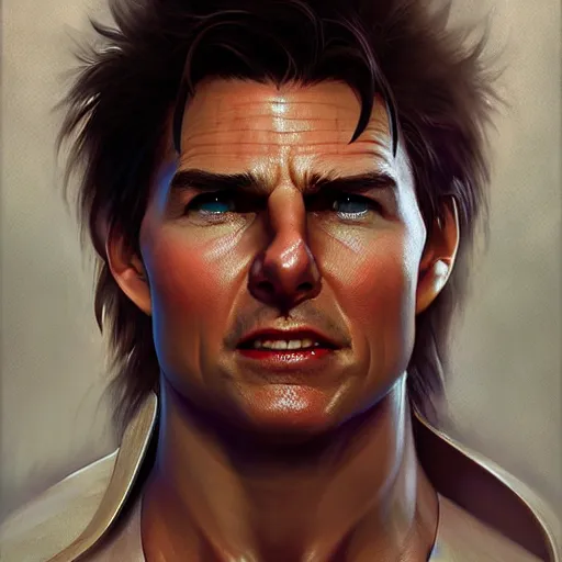 Image similar to tom cruise as a street fighter character, cg animation, capcom, realistic, character select portrait, by artgerm, greg rutkowski, alphonse mucha, 3 d