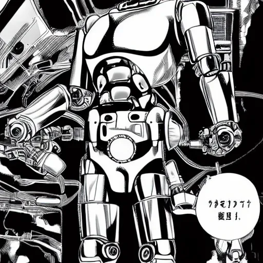 Prompt: a robot that has resemblance to a t 8 0 0 terminator, yusuke murata style, detailed, coherence, well drawn,