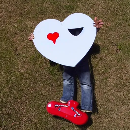 Image similar to Tesla Bot Makes a heart shape with his hands