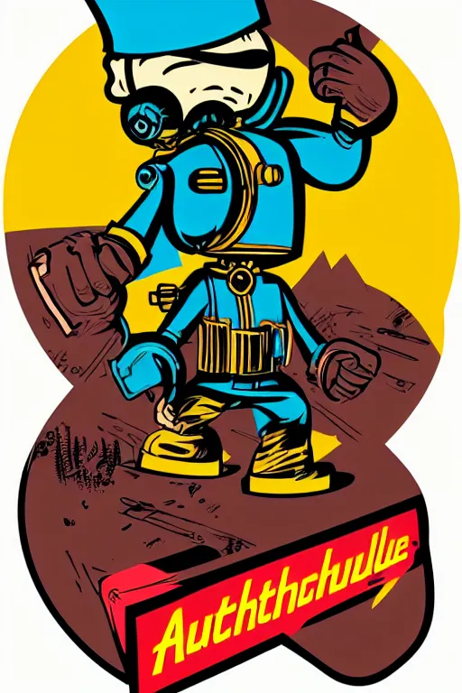 Image similar to fallout 7 6 retro futurist illustration art by butcher billy, sticker, colorful, illustration, highly detailed, simple, smooth and clean vector curves, no jagged lines, vector art, smooth andy warhol style