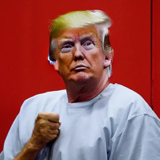 Prompt: donald trump as an inmate in prison