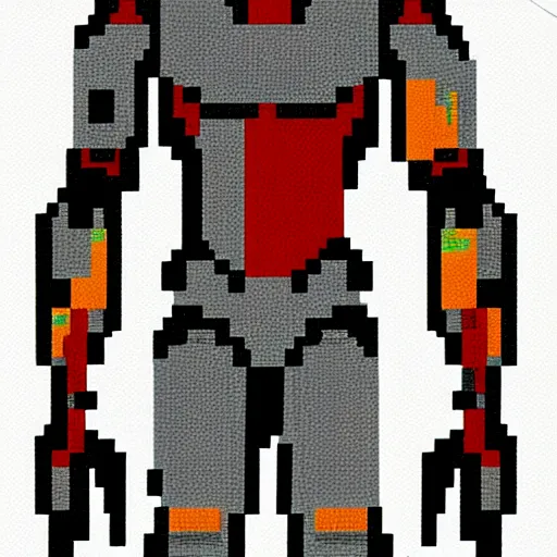 Prompt: cyborg by pixel art