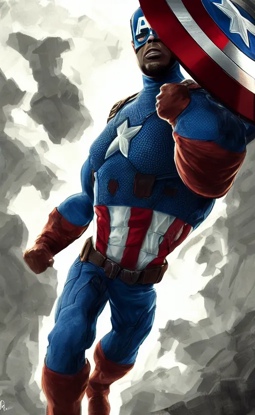 Image similar to kevin hart as captain america, dynamic lighting, photorealistic fantasy concept art, trending on art station, stunning visuals, creative, cinematic, ultra detailed