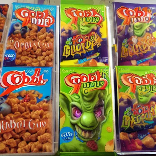 Image similar to goblin cereal box