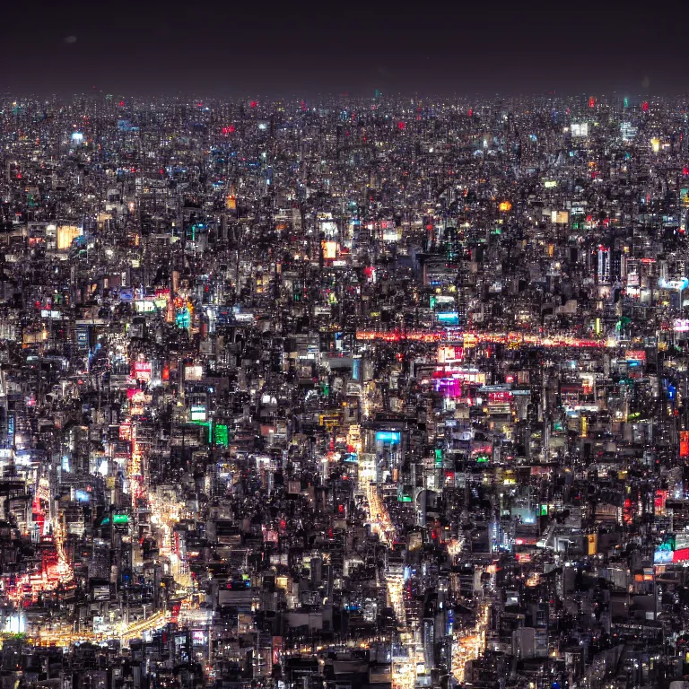 Image similar to photo of tokyo with many lights and lens flares, snowy winter christmas night