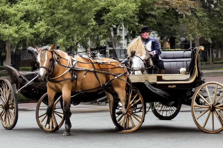 Prompt: a horse carriage