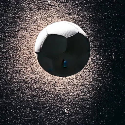 Image similar to a million footballs hit the moon at the same time photography.