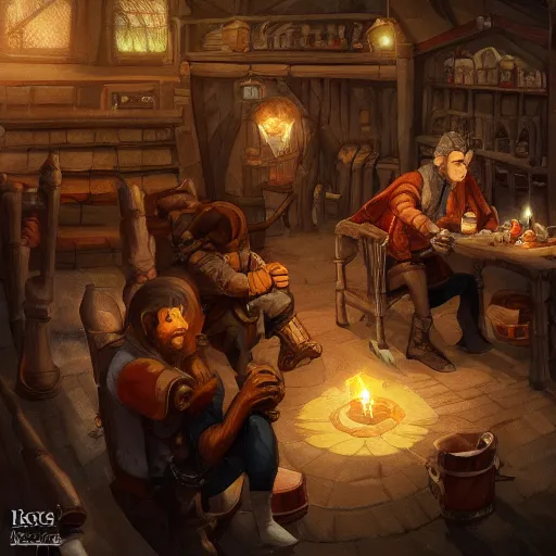 Image similar to digital art of a scene from the name of the wind of kvote's tavern, trending on artstation