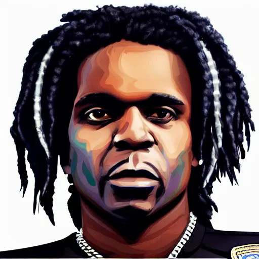 Prompt: chief keef as a police officer digital art very detailed 4 k detailed super realistic