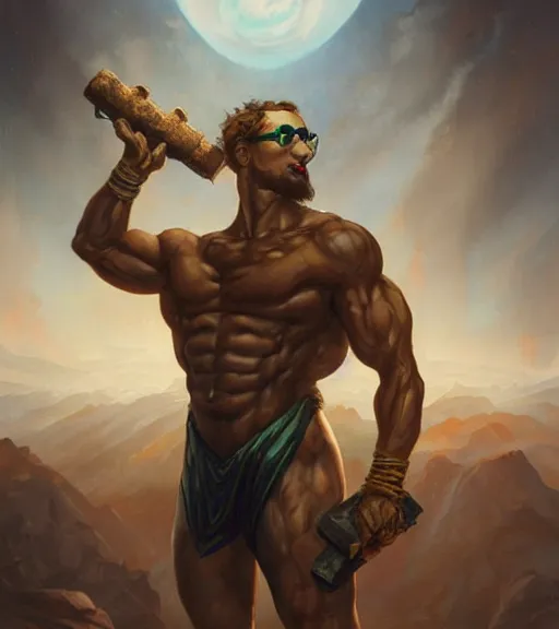 Image similar to Gigachad sigma buff macho Sam Hyde, standing triumphant and proud, award winning photo, by Peter Mohrbacher