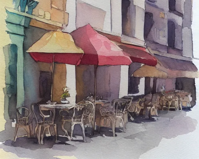 Image similar to a coffee shop smooth light color watercolor illustration by dziuba evgeniya trending on artstation