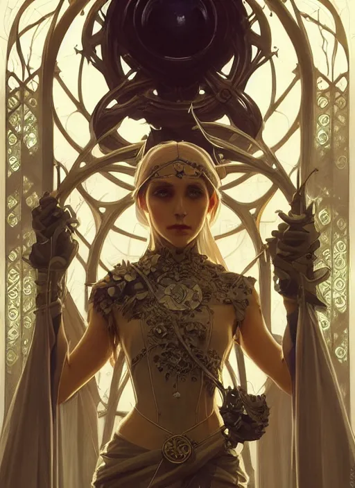 Image similar to symmetry!! minions, fantasy, medieval wear, intricate, elegant, highly detailed, digital painting, artstation, concept art, smooth, sharp focus, illustration, art by artgerm and greg rutkowski and alphonse mucha