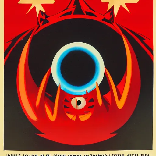 Image similar to soviet style propaganda poster of eye of sauron