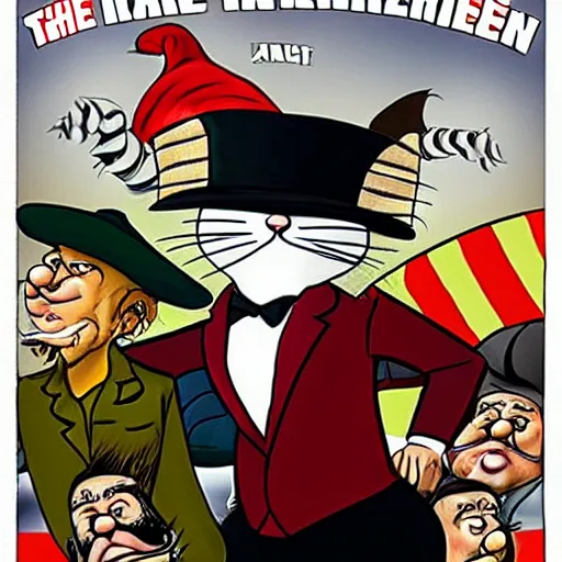 Prompt: the cat in the hat as the dictator of germany