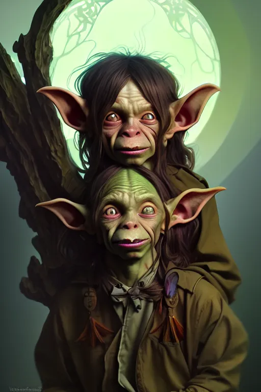 Image similar to beautiful young goblin wizard, highly detailed, digital painting, artstation, sharp focus, illustration, art by tan zi and ayanamikodon and alphonse mucha and wlop
