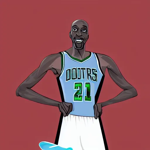 Prompt: Kevin Garnett as Frozone, digital art