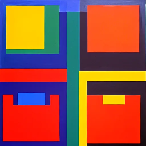 Image similar to dream by kazimir malevitch symmetrical geometrical suprematism minimalism oil on board unfinished