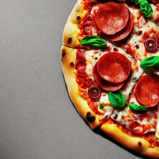 Prompt: pizza with walter white toppings, unreal, render, splash, award winning photograph