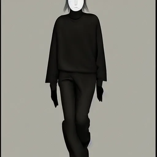 Image similar to balenciaga vetements fashion influencer character minimalistic illustration. popular on pixiv