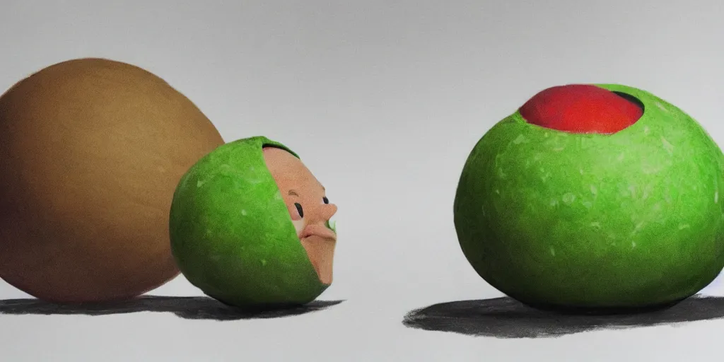 Image similar to elon musk as a melon, hyperrealistic, claymation, volumetric lighting, 3 5 mm film still, concept art