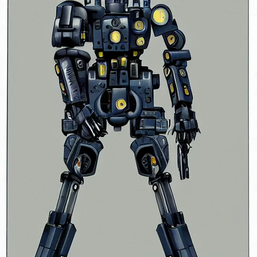 Image similar to a police mech with two long legs and no arms