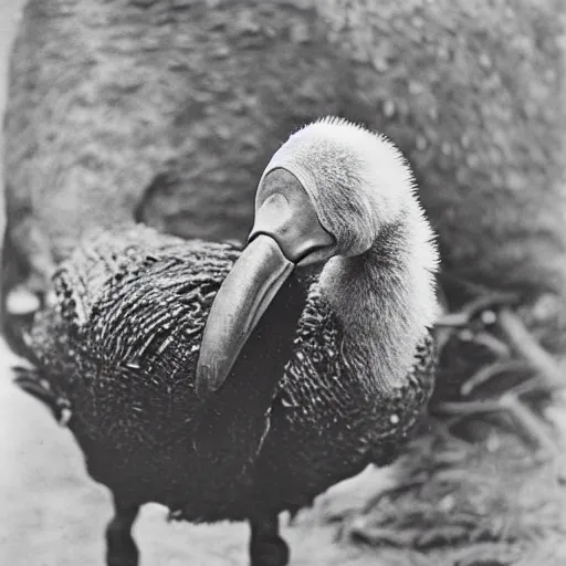 Prompt: a vintage photograph of a dodo