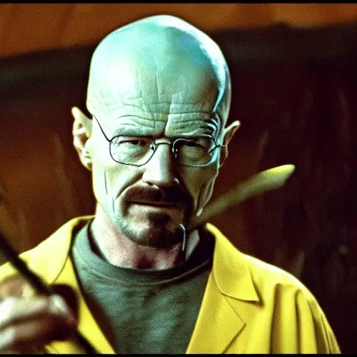 Image similar to Walter White in Avatar the Last Airbender, real photograph, screenshot from a movie