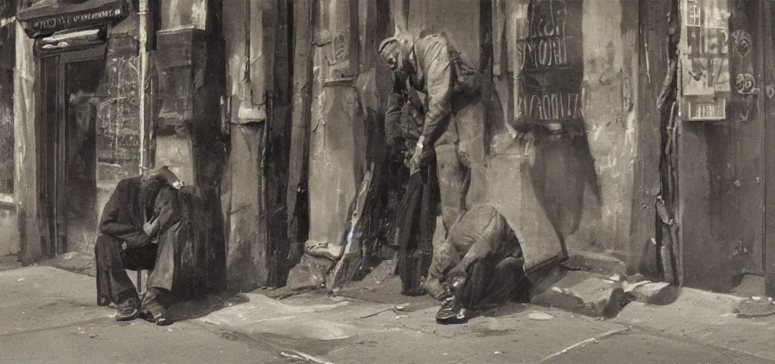 Image similar to man, begging for forgiveness, streets of New York, photo, realistic