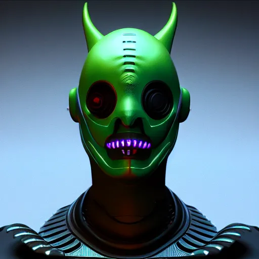 Image similar to futuristic bauta mask, venetian cyberpunk alien, houdini render, generative art, procedural modelling, artstation, zbrush, arnold render