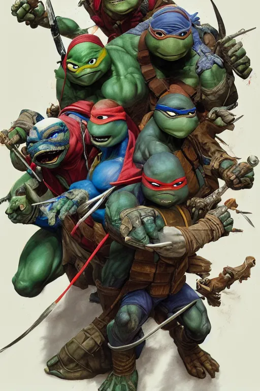 Image similar to teenage mutant ninja turtle, Leonardo, marvel, dark, intricate, highly detailed, smooth, artstation, digital illustration by Ruan Jia and Mandy Jurgens and Artgerm and Wayne Barlowe and Greg Rutkowski and Zdislav Beksinski