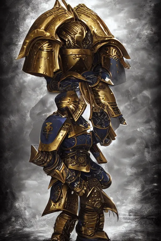 Image similar to armor portrait heros warhammer 4 0 k horus heresy fanart - the primarchs emperor by johannes helgeson animated with vfx concept artist & illustrator global illumination ray tracing hdr fanart arstation zbrush central hardmesh 8 k octane renderer comics stylized