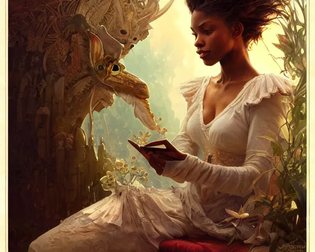 Prompt: photography of jerry pinkney, deep focus, d & d, fantasy, intricate, elegant, highly detailed, digital painting, artstation, concept art, matte, sharp focus, illustration, hearthstone, art by artgerm and greg rutkowski and alphonse mucha