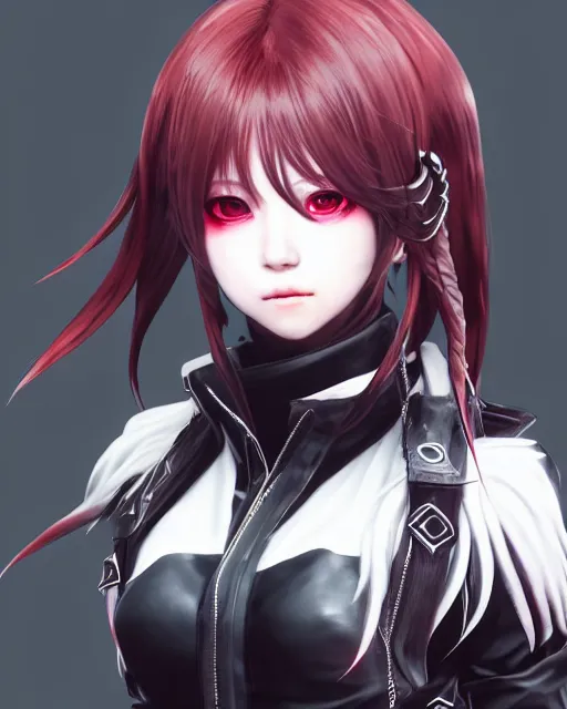 Image similar to beautiful portrait of code vein character, dahyun from twice in code vein in the style of WLOP, artgerm, yasutomo oka, rendered in unreal engine and redshift octane , dynamic dramatic lighting, soft lighting, imagine fx, artstation, cgsociety, by Bandai Namco artist