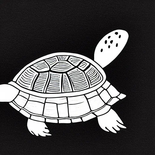 Prompt: storybook illustration of a turtle with a propeller attached to its shell, storybook illustration, monochromatic