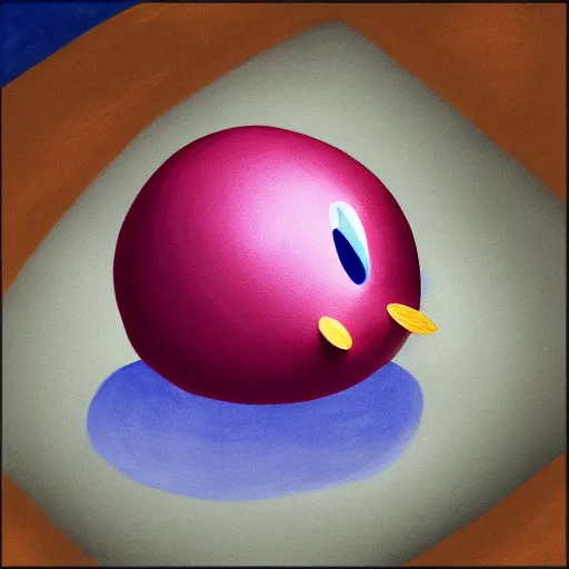 Prompt: digital painting, sharp, smooth award winning drawing of Kirby