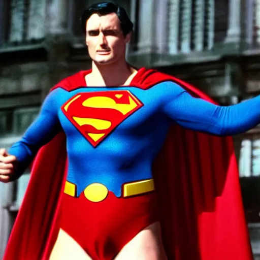 Prompt: Richard Dawkins as superman, movie still, 4K, high quality