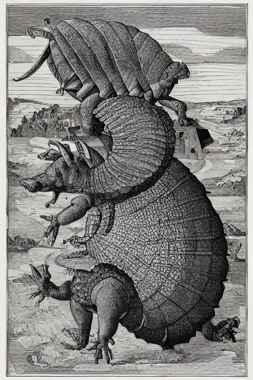 Image similar to big armadillo, renaissance