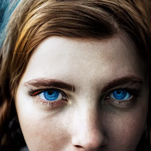 Prompt: heterochromia, portrait, 4 k, professional