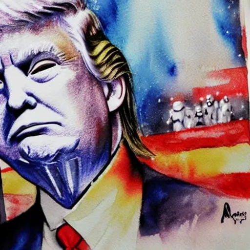 Image similar to Donald Trump in Star Wars watercolor painting